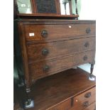 An oak three drawer chest Catalogue only, live bidding available via our website. Please note if you