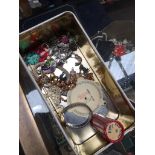 A box of bric a brac including costume jewellery Catalogue only, live bidding available via our