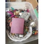 A tub of costume jewellery Catalogue only, live bidding available via our website. Please note if