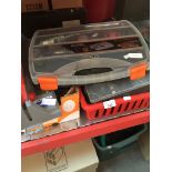 A box of electrical tools/electric drill, screw driver and 3 boxes of fitings Catalogue only, live