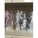 Three Wedgwood Dancing Hours figures and five Spanish figures Catalogue only, live bidding available