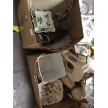 Two boxes of pottery etc. Catalogue only, live bidding available via our website. Please note if you