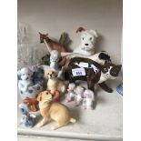 Vintage pottrey animals, including Nao, Lladro, Beswick and Isle of Man Catalogue only, live bidding