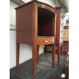 A two drawer mahogany side table, and a single drawer mahogany side table with slide Catalogue only,