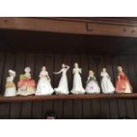 Eight small Royal Doulton figures Catalogue only, live bidding available via our website. Please