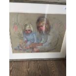 Yvonne Tocher (British 20th Cent.), 'Tiddlywinks', pastel, signed lower right, 45cm x 58cm, framed