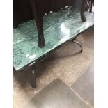 A marble top coffee table with metal base Catalogue only, live bidding available via our website.