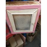 A metal bathroom cabinet. Catalogue only, live bidding available via our website. Please note if you