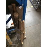 Bundle of wooden shafts - for tools. Catalogue only, live bidding available via our website.