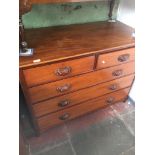 A mahogany chest of drawers Catalogue only, live bidding available via our website. Please note if