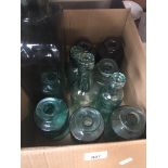 A box of green glass bottles Catalogue only, live bidding available via our website. Please note