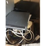 A Sony CD / DVD player, a Humax Freeview +HD box, remotes, etc. Catalogue only, live bidding