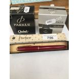 Parker pen and two bottles of ink Catalogue only, live bidding available via our website. Please