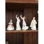 4 Royal Doulton figures including The Rag Doll Catalogue only, live bidding available via our