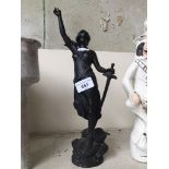 A spelter figure Catalogue only, live bidding available via our website. Please note if you