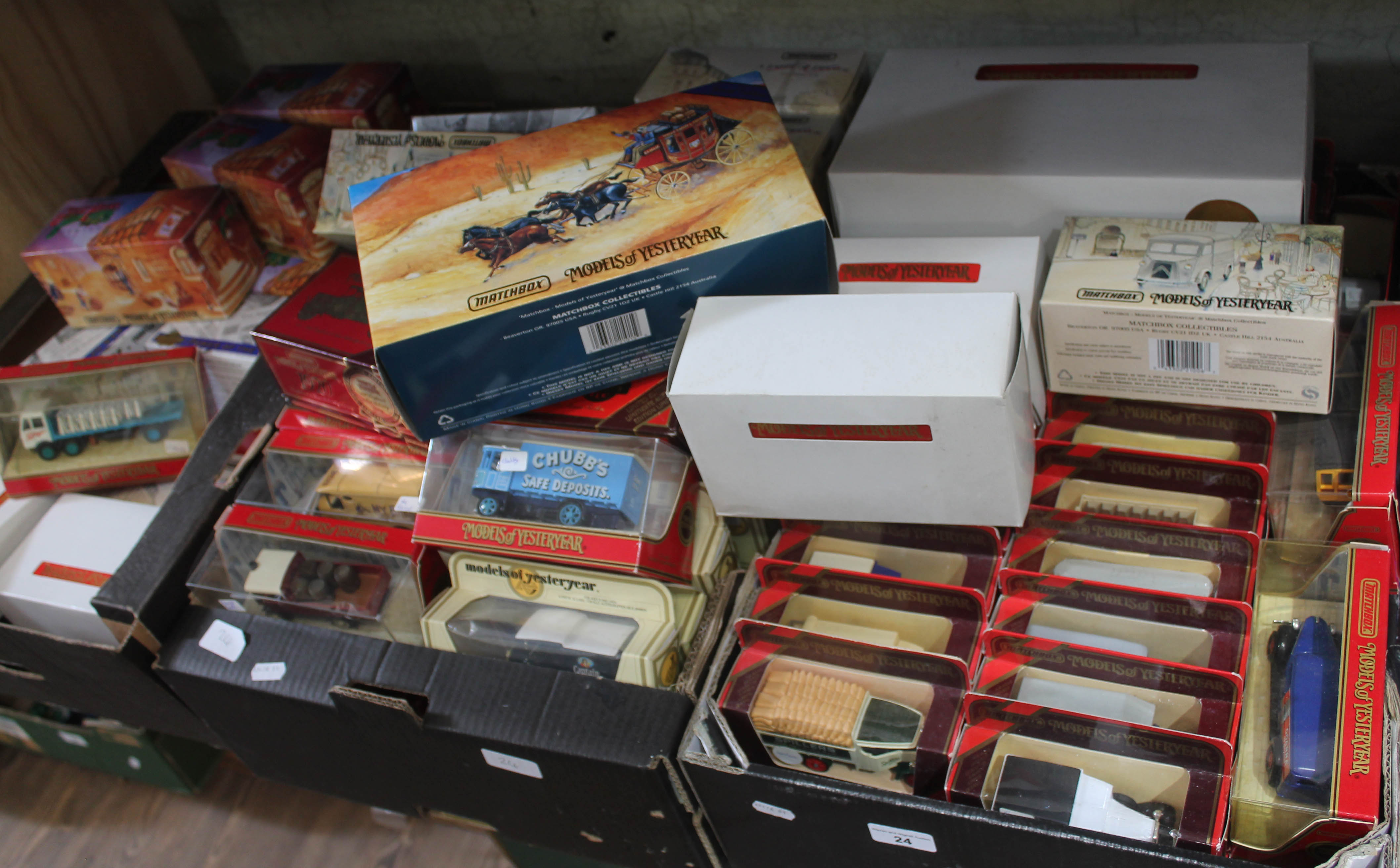 A large collection of over 140 boxed Matchbox Models of Yesteryear vehicles including 'Power of