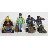 A group of four Royal Doulton figures comprising "Abdullah" HN2104, "The Boy Evacuee" HN3202, "The