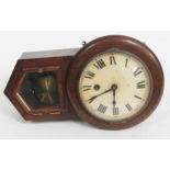 A German miniature 'Baby' drop dial wall clock by H.A.C., length 31cm.