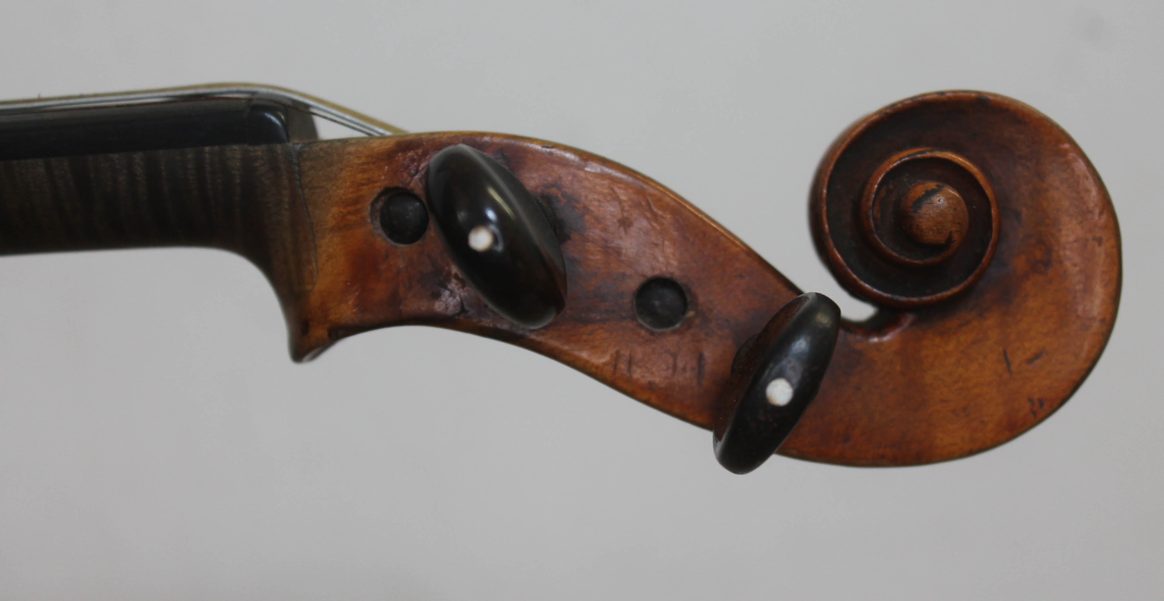 A Klotz copy violin, two piece back length 357mm, bearing label 'Sebastian Klotz Mittenwald 1797', - Image 3 of 4