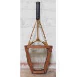 A scarce 1930s Hazell Streamline Green tennis racket.