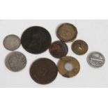 A mixed lot of coins and tokens, mainly United States including New York City Transport Authority,