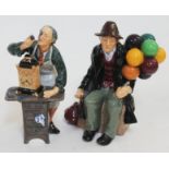 Two Royal Doulton figures: The Clock Maker HN2279 and The Balloon Man HN1954.