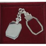 A novelty Italian silver key ring, marked '925'.