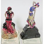 Two Kevin Francis Peggy Davies Art Deco style figures "Charlie" & "Moondance", each with