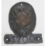 A 19th century lead fire protection plaque J700