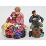 Two Royal Doulton figures: The Lobster Man HN2317 and Flower Sellers Children HN1342.