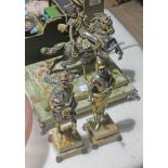 A group of three Italian silvered and gilt bronze military figures, each signed 'Gippe Vasani' and