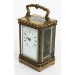 A French brass carriage clock, height 14.5cm.