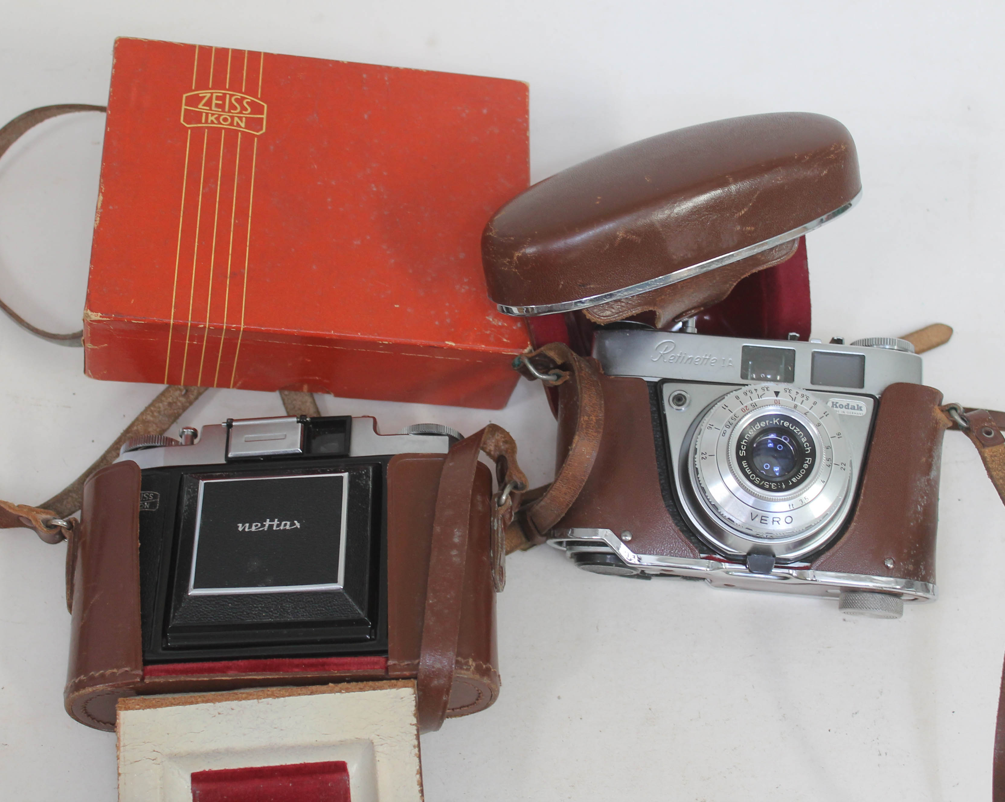 A Zeiss Ikon camera and Retinette IA.