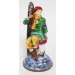 A limited edition Peggy Davies ceramic figure "Aspen Girl" by Andy Moss, limited edition number