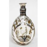 A hallmarked silver overlaid dimple whisky bottle.