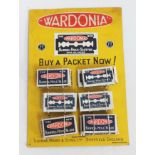 Wardonia razor blades on cardboard shop display.