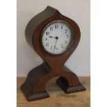 An Edwardian inlaid mahogany mantle clock, height 24.5cm.