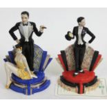 Two Kevin Francis Art Deco style figures "The Ritzy Duet" & "Bloomsbury Bo". Condition - very
