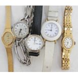 Five ladies quartz wristwatches.