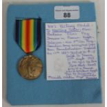 A WWI Victory medal awarded to nursing sister miss Beatrice Ellen Fry.