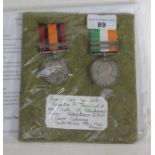 Victoria and Edward VII South Africa pair awarded to 2084 private P Tennick Duke of Edinburgh's
