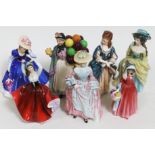A group of seven Royal Doulton figures including three modelled by Peter Gee.