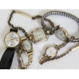 Five ladies vintage mechanical wristwatches