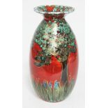 A flambe hand painted vase by Anita Harris, height 21cm.