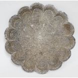 An eastern white metal tray, diam. 51.5cm.