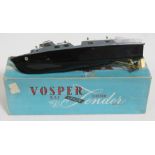 A boxed Vosper electric model boat.
