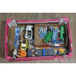 A box of mixed toys including Lego and Matchbox Thunderbirds/Stingray models etc.