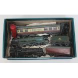 Hornby 00 playworn locos, coach, wagons, etc, including 'Duchess of Montrose 46232 and tender.