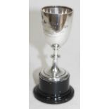 A hallmarked silver trophy.