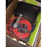 A box including auto shine kit and electrical cable reel Catalogue only, live bidding available